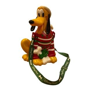 Disney Parks Pluto Christmas Popcorn Bucket Holiday Sweater Santa Hat